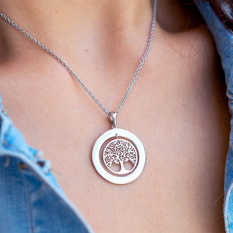 Silver tree of life necklace to customize