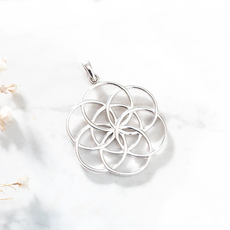 seed of life pendant in rhodium-plated 925 silver